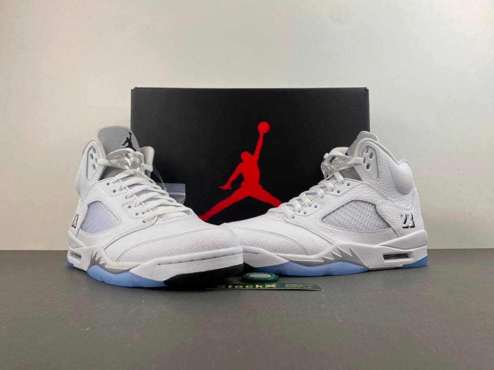 Air Jordan 5 All White/Silver, Style Code: HQ7978-103