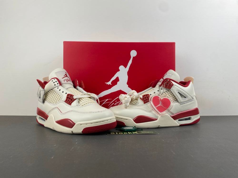 Air Jordan 4 "Valentine's Day" Off-White/Red, Style Code HV0823-108