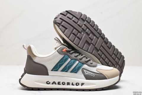 Ecco Men's Running Shoes, Mesh Upper, Heel Lift, Thick Sole, Lightweight Casual Shoes for Summer