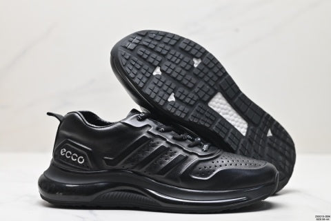 Ecco Men's Leather Shoes, Top Grain Cowhide, Perforated Design, Thick-Soled Lightweight Casual Shoes for Summer