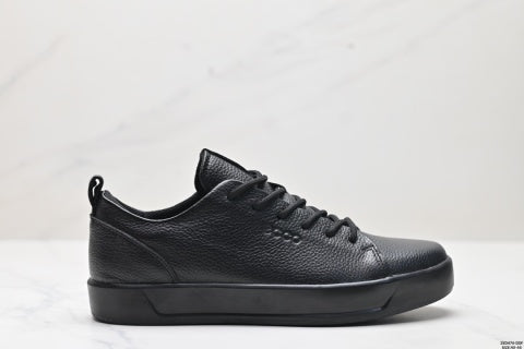 Ecco sneakers, leather round toe flat men's low-top casual shoes