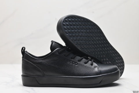 Ecco sneakers, leather round toe flat men's low-top casual shoes