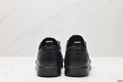Ecco sneakers, leather round toe flat men's low-top casual shoes