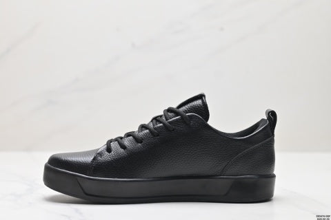 Ecco sneakers, leather round toe flat men's low-top casual shoes