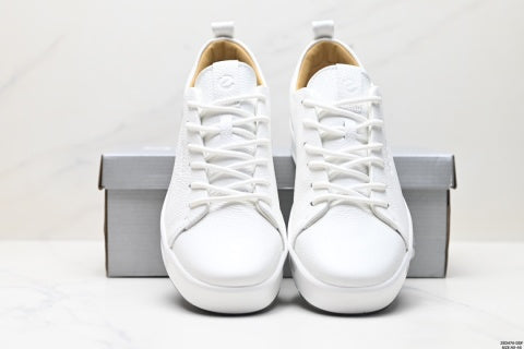 Ecco sneakers, leather round toe flat men's low-top casual shoes