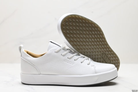 Ecco sneakers, leather round toe flat men's low-top casual shoes