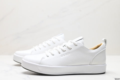 Ecco sneakers, leather round toe flat men's low-top casual shoes