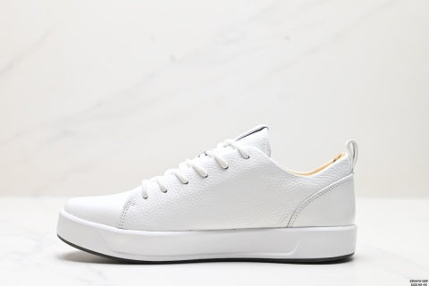 Ecco sneakers, leather round toe flat men's low-top casual shoes