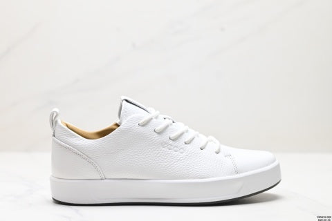 Ecco sneakers, leather round toe flat men's low-top casual shoes