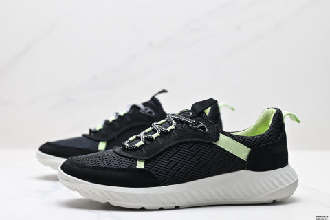 Ecco sneakers, lace-up, comfortable, breathable, mesh low-top casual shoes.