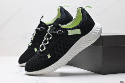 Ecco sneakers, lace-up, comfortable, breathable, mesh low-top casual shoes.