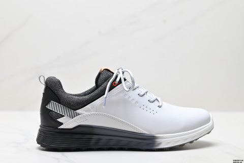 ECCO Golfs-Three athletic shoes with a patchwork upper, breathable mesh, lightweight, casual walking shoes.