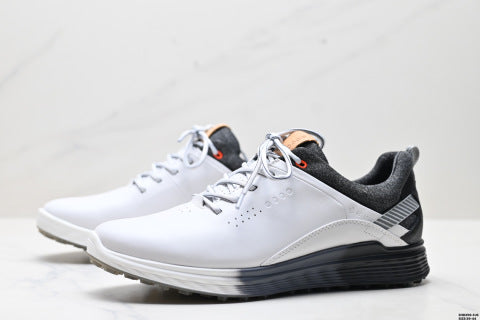 ECCO Golfs-Three athletic shoes with a patchwork upper, breathable mesh, lightweight, casual walking shoes.