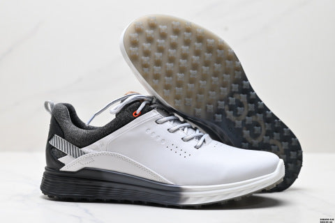 ECCO Golfs-Three athletic shoes with a patchwork upper, breathable mesh, lightweight, casual walking shoes.