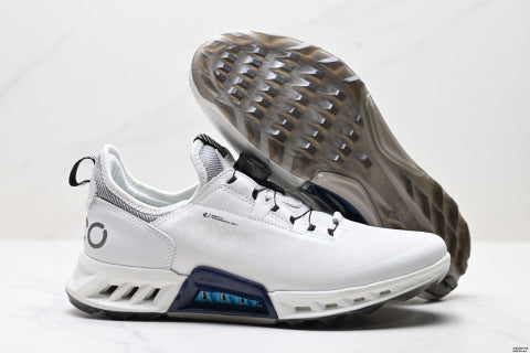 ECCO GOLF BLOM C4 walking shoes, featuring a patchwork upper, breathable mesh, and lightweight casual athletic design.