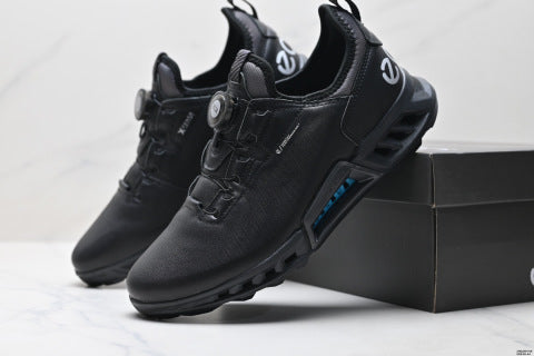 ECCO GOLF BLOM C4 athletic shoes, featuring a patchwork upper, breathable mesh, and lightweight casual walking shoes.