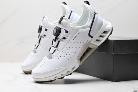 ECCO GOLF BLOM C4 athletic shoes, featuring a patchwork upper, breathable mesh, and lightweight casual walking shoes.