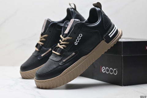 Ecco Lisbon sneakers, streetwear and outdoor classic leather patchwork casual shoes.