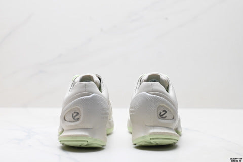Ecco BIOM C-TRAIL series hiking shoes, woman made of cowhide, round toe, thick sole, lace-up, low-top.