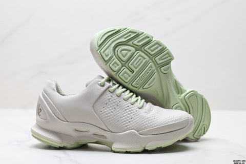 Ecco BIOM C-TRAIL series hiking shoes, woman made of cowhide, round toe, thick sole, lace-up, low-top.