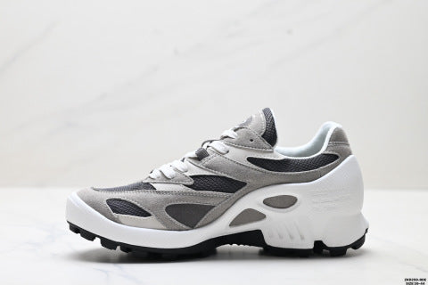 Ecco BIOM C-TRAIL series leather, round toe, thick sole, lace-up, low-top hiking shoes
