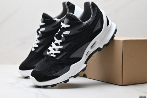 Ecco BIOM C-TRAIL series athletic shoes, made of cowhide, round toe, thick sole, lace-up, low-top, hiking shoes.