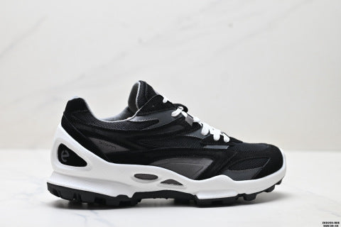 Ecco BIOM C-TRAIL series athletic shoes, made of cowhide, round toe, thick sole, lace-up, low-top, hiking shoes.