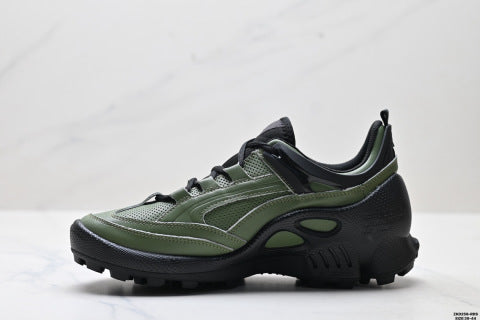 Ecco BIOM C-TRAIL series leather, round toe, thick sole, lace-up, low-top hiking shoes