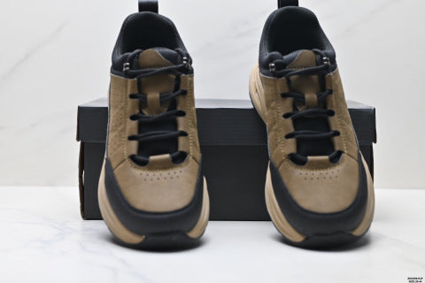 Ecco Sko series men's walking shoes, made of cowhide, round toe, thick sole, lace-up design.