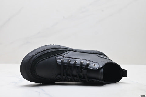 Ecco SOFT 5 LACE-UP Series Men's Leather Round Toe Platform Casual Shoes