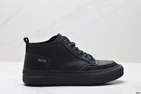 Ecco SOFT 5 LACE-UP Series Men's Leather Round Toe Platform Casual Shoes