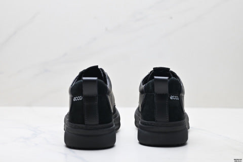 Ecco SOFT 5 LACE-UP Series Leather Round Toe Platform Lace-up Casual Shoes