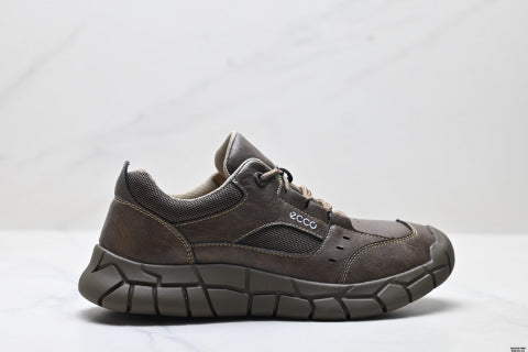 Ecco men's outdoor sports casual leather shoes, genuine leather, waterproof, non-slip, hiking shoes, thick-soled, wear-resistant work shoes