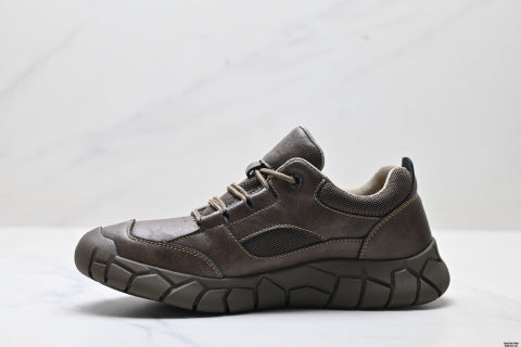 Ecco men's outdoor sports casual leather shoes, genuine leather, waterproof, non-slip, hiking shoes, thick-soled, wear-resistant work shoes