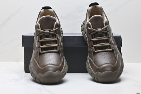 Ecco men's outdoor sports casual leather shoes, genuine leather, waterproof, non-slip, hiking shoes, thick-soled, wear-resistant work shoes