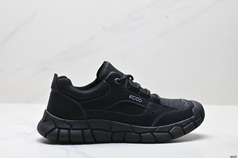 Ecco Men's Outdoor Sports Shoes Casual Genuine Leather Hiking Shoes Thick Sole Wear-Resistant