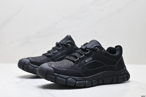 Ecco Men's Outdoor Sports Shoes Casual Genuine Leather Hiking Shoes Thick Sole Wear-Resistant