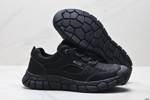 Ecco Men's Outdoor Sports Shoes Casual Genuine Leather Hiking Shoes Thick Sole Wear-Resistant