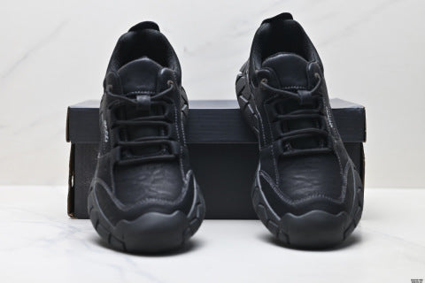 Ecco Men's Outdoor Sports Shoes Casual Genuine Leather Hiking Shoes Thick Sole Wear-Resistant