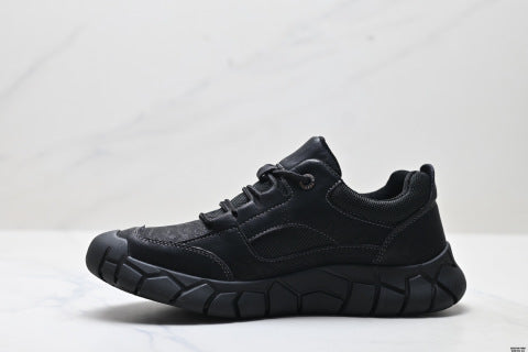 Ecco Men's Outdoor Sports Shoes Casual Genuine Leather Hiking Shoes Thick Sole Wear-Resistant