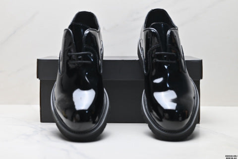 Ecco Soft 5 Lace Top Grain Leather Shoes - Simple Business Style, Genuine Glossy Leather