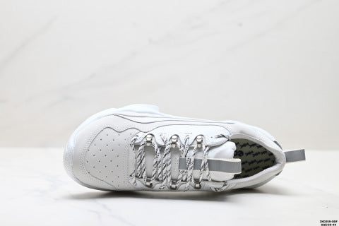 Ecco BIOM C series leather, round toe, thick sole, lace-up, low-top hiking shoes