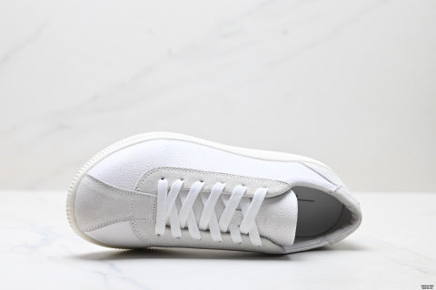 Ecco Men's Shoes Summer New Genuine Leather Breathable Versatile Thick-Soled Casual Shoes White Sneakers