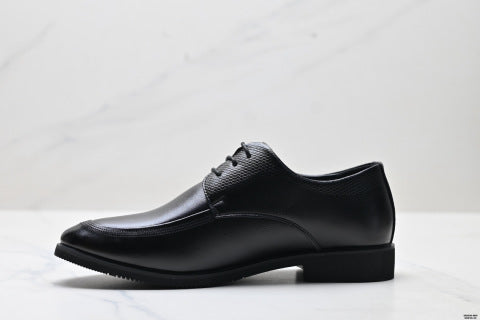 Ecco Men's Leather Shoes - Pointed Toe, Business Formal Wear, Genuine Leather, Soft Sole, Casual, British Style, Premium Fit, Plus Size Shoes