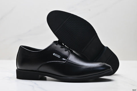 Ecco Men's Leather Shoes - Pointed Toe, Business Formal Wear, Genuine Leather, Soft Sole, Casual, British Style, Premium Fit, Plus Size Shoes
