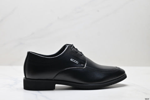 Ecco Men's Leather Shoes - Pointed Toe, Business Formal Wear, Genuine Leather, Soft Sole, Casual, British Style, Premium Fit, Plus Size Shoes