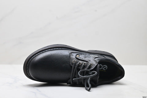 Ecco Dynamic Men's Casual Leather Shoes, Genuine Leather Thick-Soled Work Shoes, Outdoor Martin Shoes