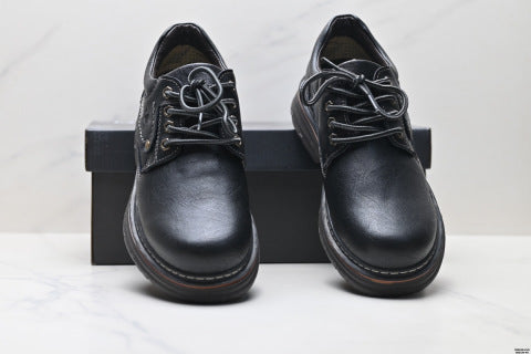 Ecco Dynamic Men's Casual Leather Shoes, Genuine Leather Thick-Soled Work Shoes, Outdoor Martin Shoes