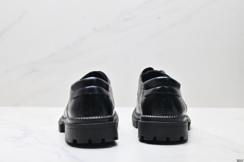 Ecco New Men's Casual Leather Shoes, Genuine Leather Business Lace-up British Style Cowhide Shoes, Soft Sole