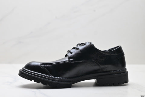Ecco New Men's Casual Leather Shoes, Genuine Leather Business Lace-up British Style Cowhide Shoes, Soft Sole